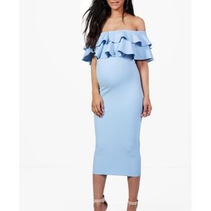 Maternity Lauren Ruffle Off The Shoulder Dress